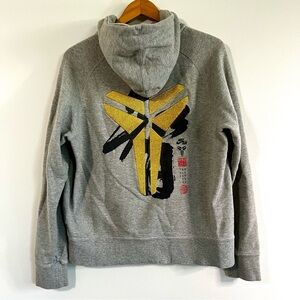 Nike Kobe Bryant Black Mamba Chinese NewYear Full Zip Y2K Grey Hoodie Size Large